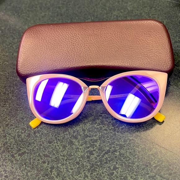 FENDI Women’s Sunglasses Opal Pink with Purple Mirror $300 OBO main image 6